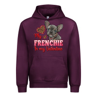 Mauve Wine my frenchie is my valentine Urban Hoodie - RanaPortraitStore