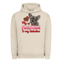 Pigment French Oak my frenchie is my valentine Urban Hoodie - RanaPortraitStore