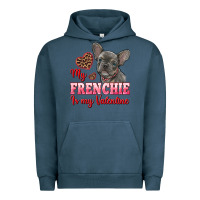Pigment Midnight Navy my frenchie is my valentine Urban Hoodie - RanaPortraitStore