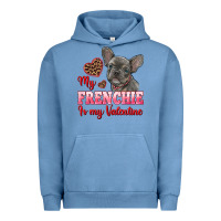 Pigment Pebble Blue my frenchie is my valentine Urban Hoodie - RanaPortraitStore