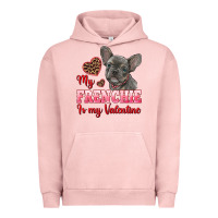 Pigment Salmon my frenchie is my valentine Urban Hoodie - RanaPortraitStore