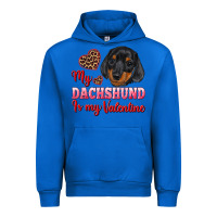 Cobalt my dachshund is my valentine Urban Hoodie - RanaPortraitStore