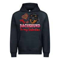 Navy my dachshund is my valentine Urban Hoodie - RanaPortraitStore