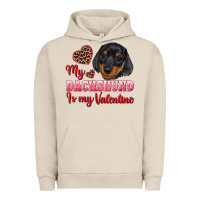 Pigment French Oak my dachshund is my valentine Urban Hoodie - RanaPortraitStore