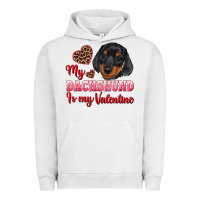 Pigment Lunar Rock my dachshund is my valentine Urban Hoodie - RanaPortraitStore