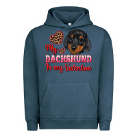 Pigment Midnight Navy my dachshund is my valentine Urban Hoodie - RanaPortraitStore