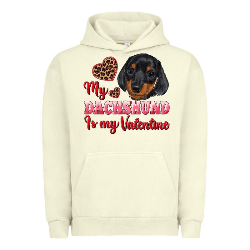 My Dachshund Is My Valentine Urban Hoodie by RanaPortraitStore | Teevron