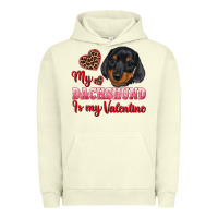 Pigment Pistachio my dachshund is my valentine Urban Hoodie - RanaPortraitStore