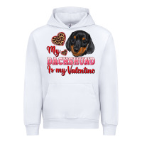 White my dachshund is my valentine Urban Hoodie - RanaPortraitStore