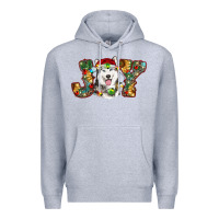 Heather Grey husky christmas joy Premium Hoodie - RanaPortraitStore