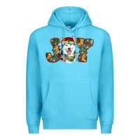Ocean Blue husky christmas joy Premium Hoodie - RanaPortraitStore
