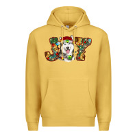 Antique Gold husky christmas joy Premium Hoodie - RanaPortraitStore