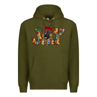 Army Green german shepherd christmas joy Premium Hoodie - RanaPortraitStore