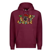 Burgundy german shepherd christmas joy Premium Hoodie - RanaPortraitStore