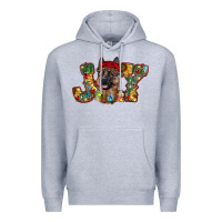 Heather Grey german shepherd christmas joy Premium Hoodie - RanaPortraitStore