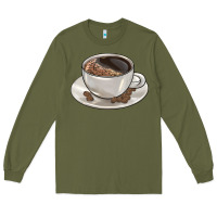Army Green coffee  americano Long Sleeve Tee - BarkalooDesign