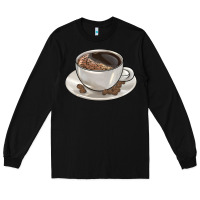 Black coffee  americano Long Sleeve Tee - BarkalooDesign