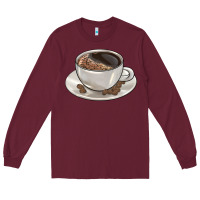 Burgundy coffee  americano Long Sleeve Tee - BarkalooDesign
