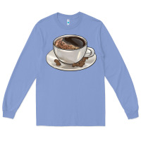 Colony Blue coffee  americano Long Sleeve Tee - BarkalooDesign