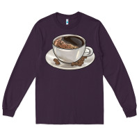 Plum coffee  americano Long Sleeve Tee - BarkalooDesign