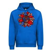 Cobalt American flag leopard sunflower Urban Hoodie - Zillion Design Studio
