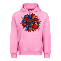 Fuchsia Pink American flag leopard sunflower Urban Hoodie - Zillion Design Studio