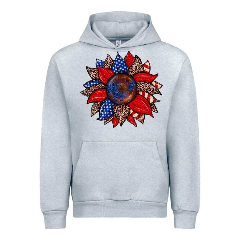 American Flag Leopard Sunflower Urban Hoodie by Zillion Design Studio | Teevron