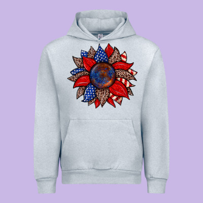 American Flag Leopard Sunflower Urban Hoodie Designed By Zillion Design Studio