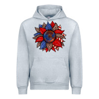 Heather Grey American flag leopard sunflower Urban Hoodie - Zillion Design Studio