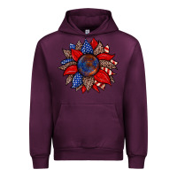 Mauve Wine American flag leopard sunflower Urban Hoodie - Zillion Design Studio