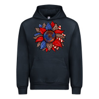 Navy American flag leopard sunflower Urban Hoodie - Zillion Design Studio