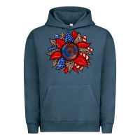 Pigment Midnight Navy American flag leopard sunflower Urban Hoodie - Zillion Design Studio