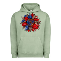 Pigment Oil Green American flag leopard sunflower Urban Hoodie - Zillion Design Studio
