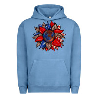 Pigment Pebble Blue American flag leopard sunflower Urban Hoodie - Zillion Design Studio
