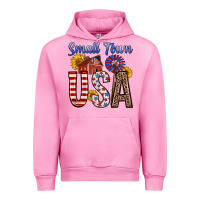 Fuchsia Pink small town usa Urban Hoodie - Zillion Design Studio