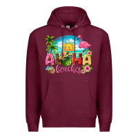 Burgundy aloha beaches Premium Hoodie - texasbilliewilder