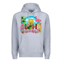 Heather Grey aloha beaches Premium Hoodie - texasbilliewilder