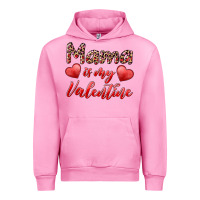 Fuchsia Pink mama is my valentine Urban Hoodie - RanaPortraitStore