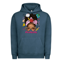 Pigment Midnight Navy afro messy bun teacherlife Urban Hoodie - texasbilliewilder