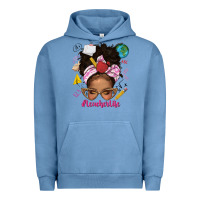 Pigment Pebble Blue afro messy bun teacherlife Urban Hoodie - texasbilliewilder
