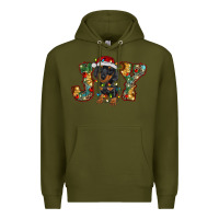Army Green dachshund puppy christmas joy Premium Hoodie - RanaPortraitStore