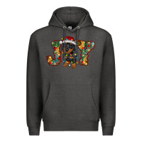 Charcoal Heather dachshund puppy christmas joy Premium Hoodie - RanaPortraitStore