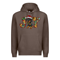 Coffee dachshund puppy christmas joy Premium Hoodie - RanaPortraitStore