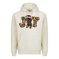 Oatmeal Heather dachshund puppy christmas joy Premium Hoodie - RanaPortraitStore