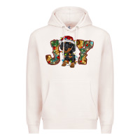 Pale Pink dachshund puppy christmas joy Premium Hoodie - RanaPortraitStore