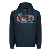 Navy with god all things are possible race Premium Hoodie - AdoDesignShop