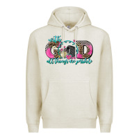 Oatmeal Heather with god all things are possible race Premium Hoodie - AdoDesignShop