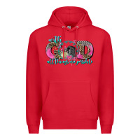 Red with god all things are possible race Premium Hoodie - AdoDesignShop