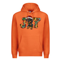 Carrot dachshund puppy christmas joy Premium Hoodie - RanaPortraitStore