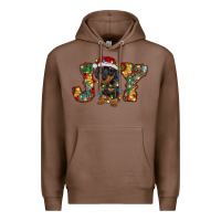 Chestnut dachshund puppy christmas joy Premium Hoodie - RanaPortraitStore